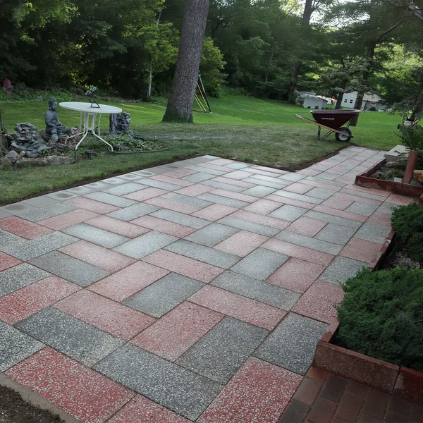Completed paver patio releveling and base repair in Pewaukee