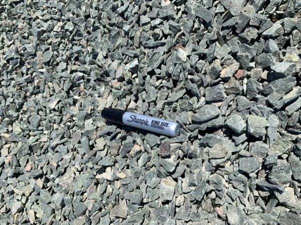 Blue Granite Chips 3/4″ supplier material selection sample